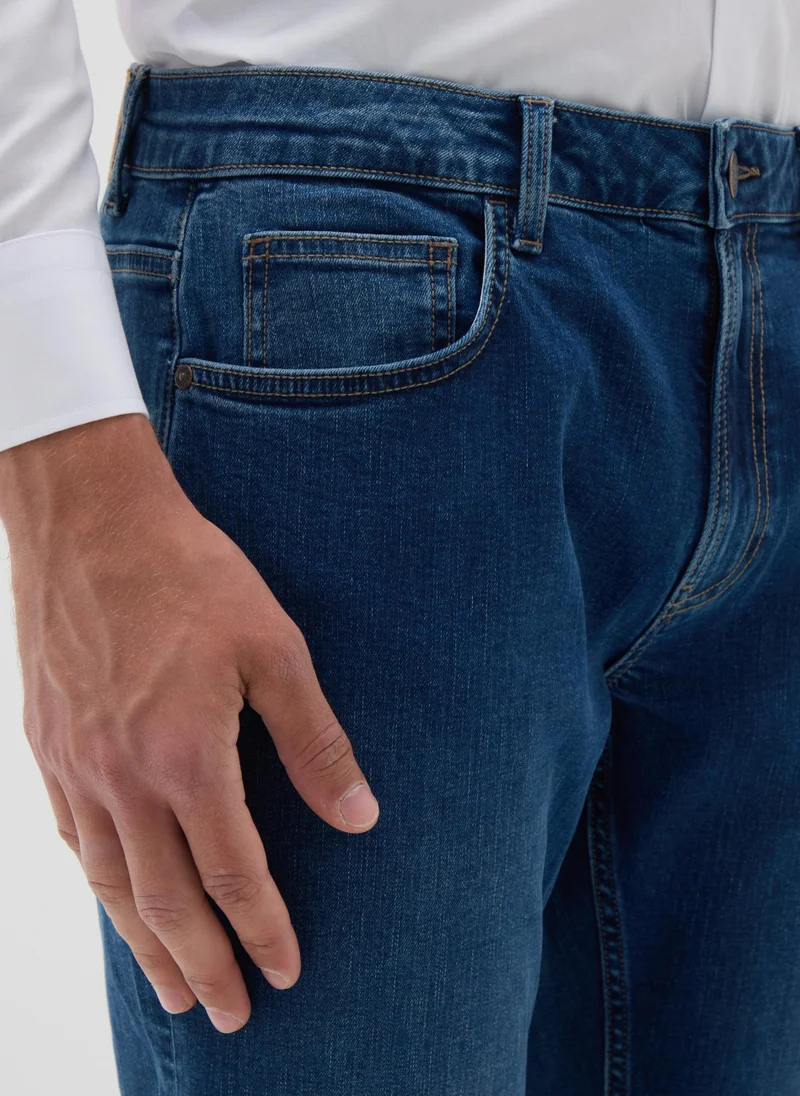 Ovs  OVS Men'S Regular Fit Blue Denim Jeans for Men | Best Price UAE